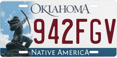 OK license plate 942FGV