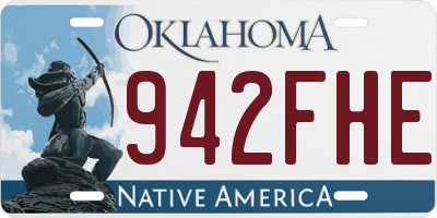 OK license plate 942FHE