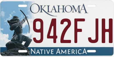 OK license plate 942FJH
