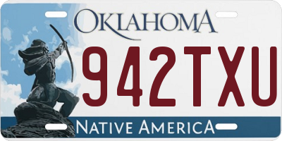 OK license plate 942TXU