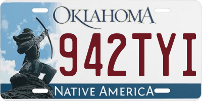 OK license plate 942TYI