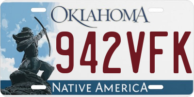 OK license plate 942VFK