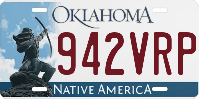 OK license plate 942VRP