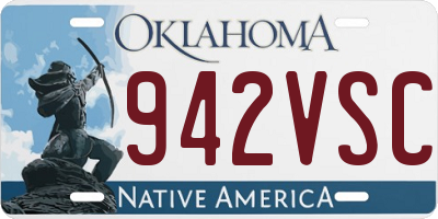 OK license plate 942VSC