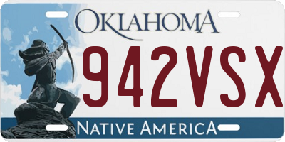 OK license plate 942VSX