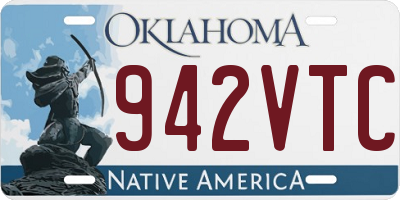 OK license plate 942VTC