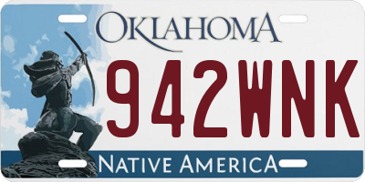 OK license plate 942WNK