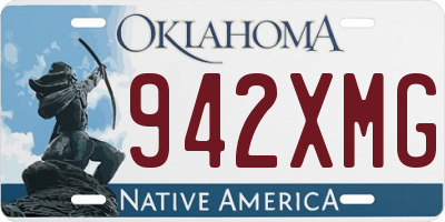 OK license plate 942XMG