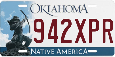 OK license plate 942XPR