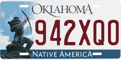 OK license plate 942XQO