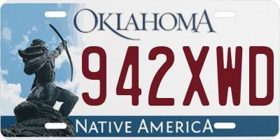 OK license plate 942XWD