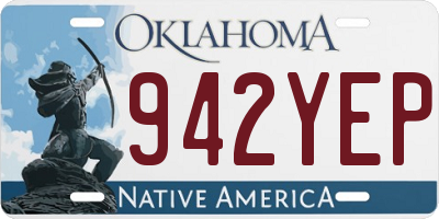 OK license plate 942YEP