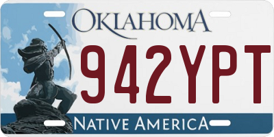 OK license plate 942YPT