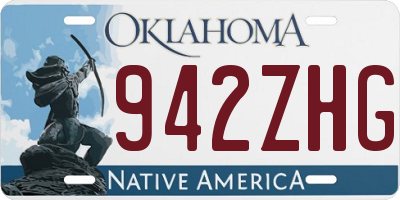 OK license plate 942ZHG