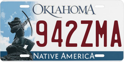 OK license plate 942ZMA