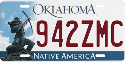 OK license plate 942ZMC