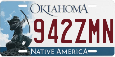 OK license plate 942ZMN