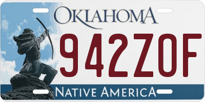 OK license plate 942ZOF