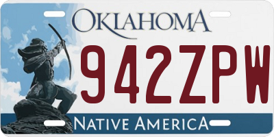 OK license plate 942ZPW