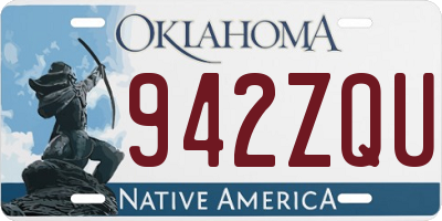 OK license plate 942ZQU