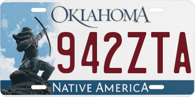 OK license plate 942ZTA