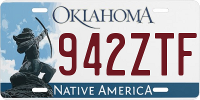 OK license plate 942ZTF