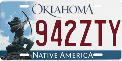 OK license plate 942ZTY