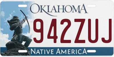 OK license plate 942ZUJ