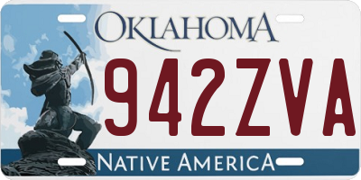OK license plate 942ZVA