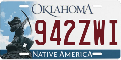 OK license plate 942ZWI