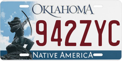 OK license plate 942ZYC