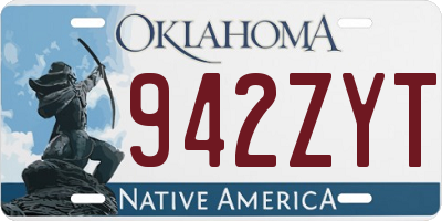 OK license plate 942ZYT