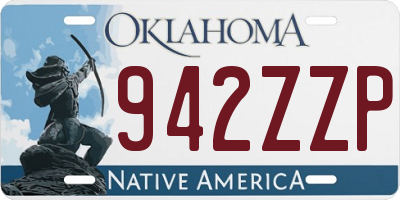 OK license plate 942ZZP