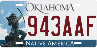 OK license plate 943AAF