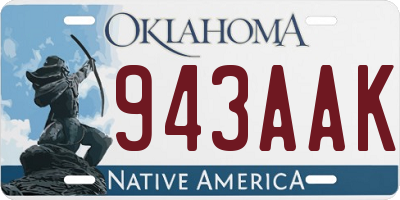 OK license plate 943AAK