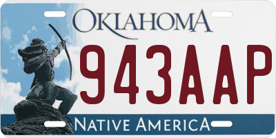 OK license plate 943AAP