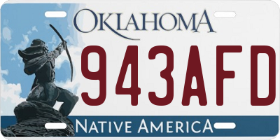 OK license plate 943AFD