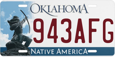 OK license plate 943AFG