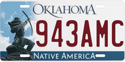 OK license plate 943AMC