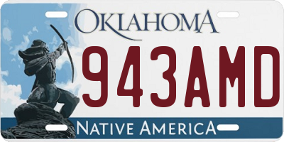 OK license plate 943AMD