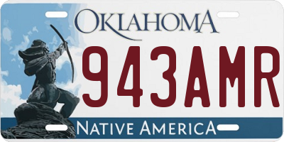 OK license plate 943AMR