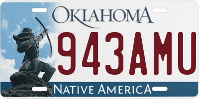 OK license plate 943AMU