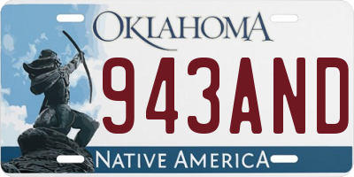 OK license plate 943AND