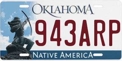 OK license plate 943ARP