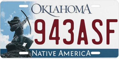OK license plate 943ASF