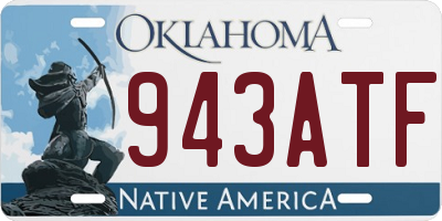 OK license plate 943ATF