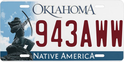 OK license plate 943AWW