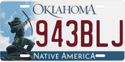 OK license plate 943BLJ