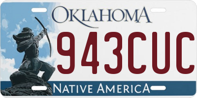 OK license plate 943CUC
