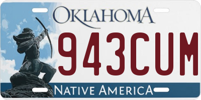OK license plate 943CUM